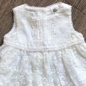 Baby B'Gosh White Lace Layered Sheer Dress